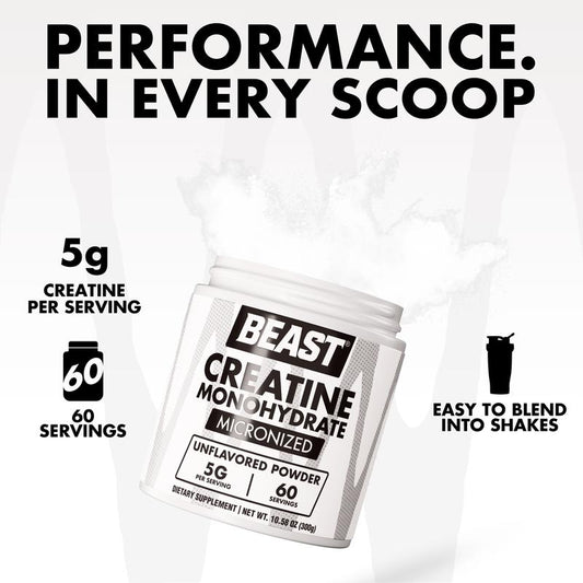 Creatine Monohydrate Powder (300g / 60 Servings) - BEAST