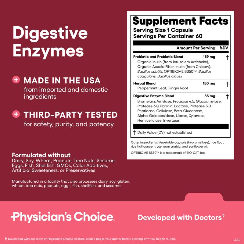 Physician's Choice Gut Guardian Bundle: Advanced Gut Health Support with 60 Billion Probiotic + Digestive Enzymes + Bloat & Gas Probiotic