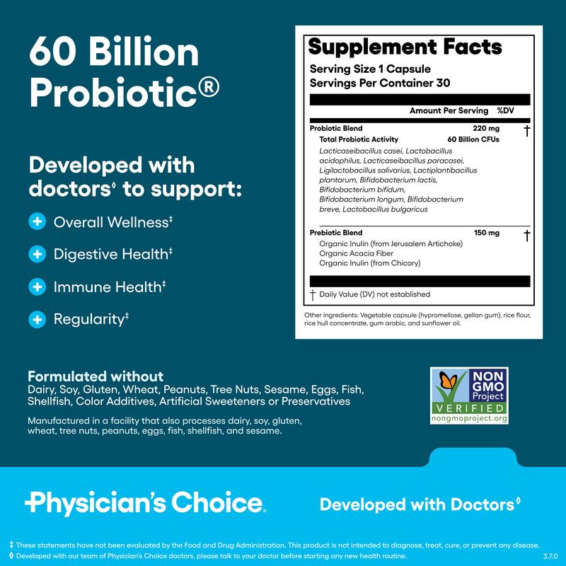 Physician's Choice Gut Guardian Bundle: Advanced Gut Health Support with 60 Billion Probiotic + Digestive Enzymes + Bloat & Gas Probiotic